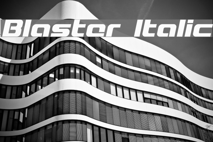 Blaster Italic Font examples
