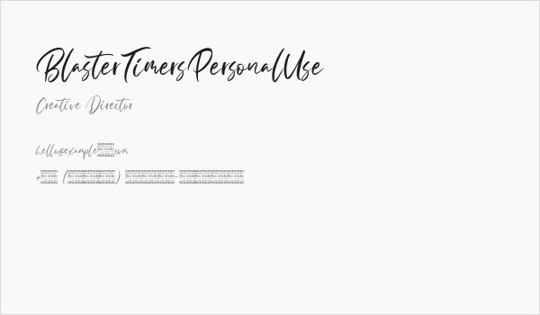 BlasterTimersPersonalUse Business Card