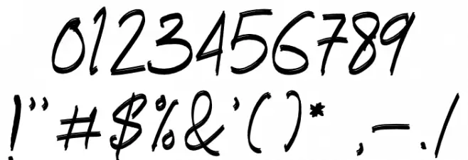 BlastingBrush Font OTHER CHARS