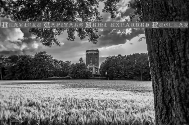 Blavicke Capitals Semi-expanded Regular خط examples