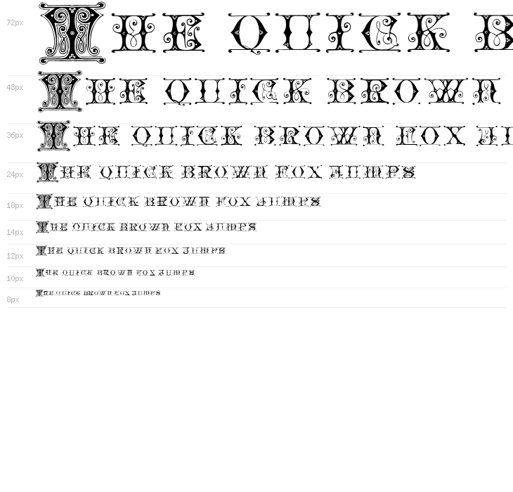 Blavicke Capitals Semi-expanded Regular Waterfall