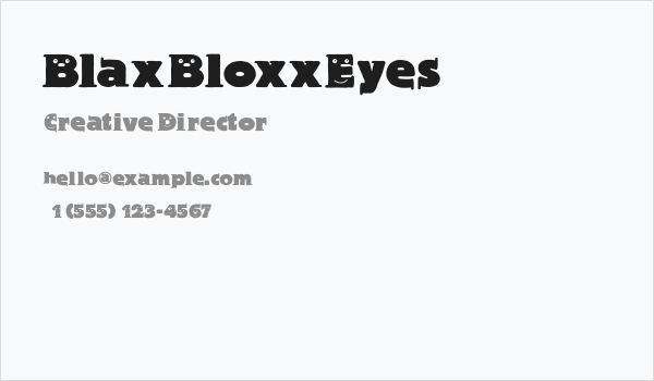 BlaxBloxxEyes Business Card