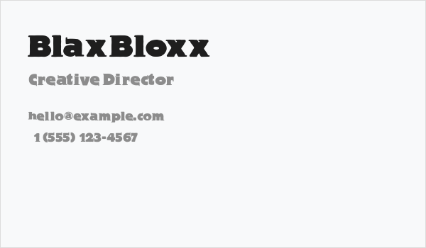 BlaxBloxx Business Card
