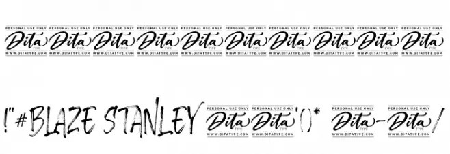 Blaze Stanley Personal Use Font OTHER CHARS
