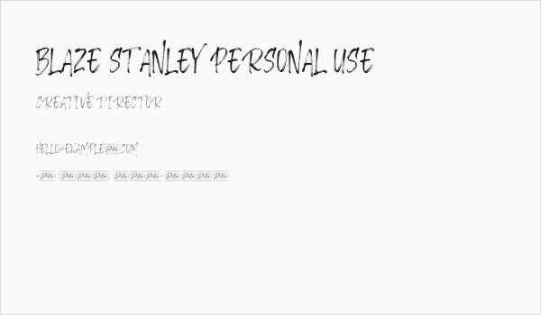 Blaze Stanley Personal Use Business Card