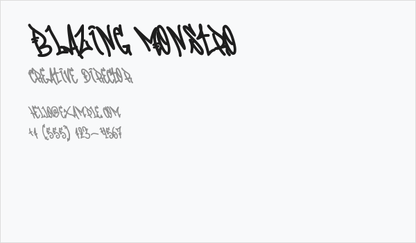 Blazing Monstro Business Card
