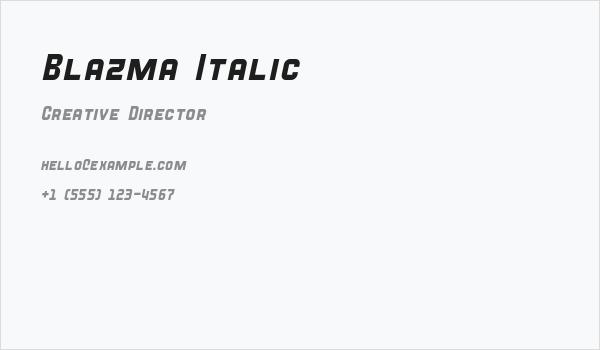 Blazma Italic Business Card