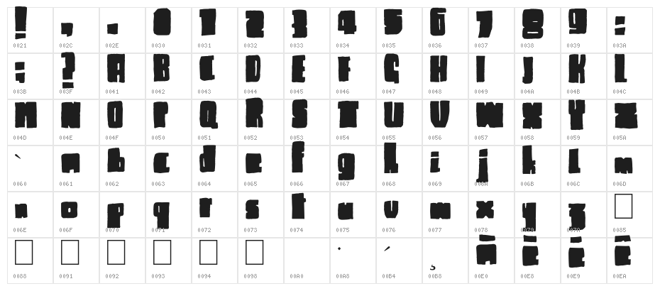 Blck Plain Character Map