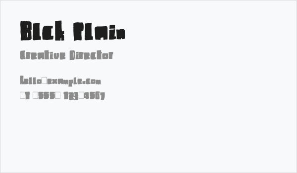 Blck Plain Business Card