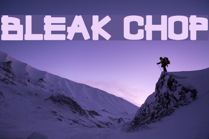 Bleak Chop Font examples