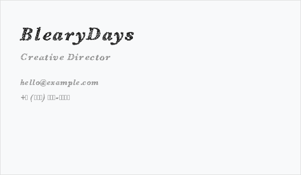BlearyDays Business Card