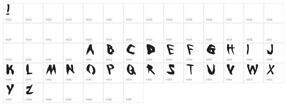 Bleeding Trough Character Map