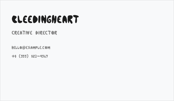BleedingHeart Business Card