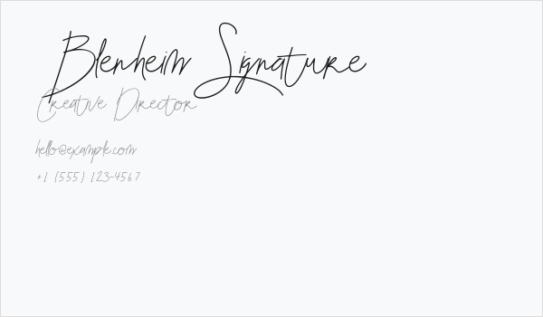 Blenheim Signature Business Card