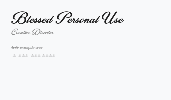Blessed Personal Use Business Card