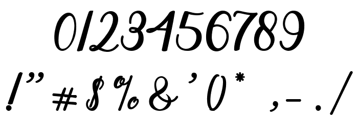 BlessedScript Font OTHER CHARS