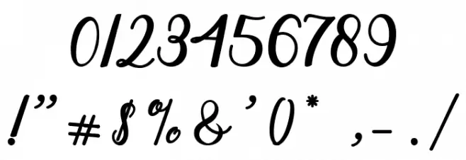 BlessedScript Font OTHER CHARS