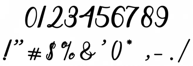 BlessedScript フォント その他の文字