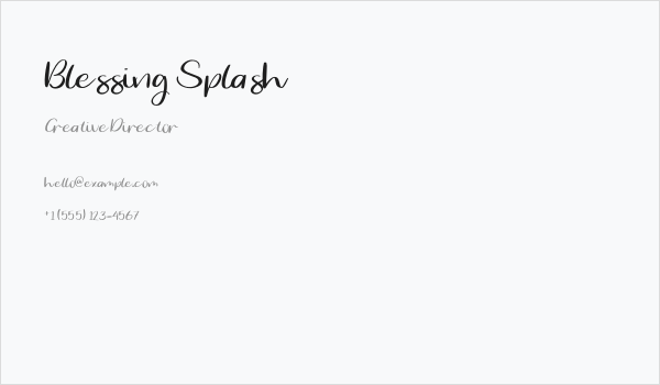 Blessing Splash Business Card