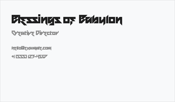 Blessings of Babylon Business Card
