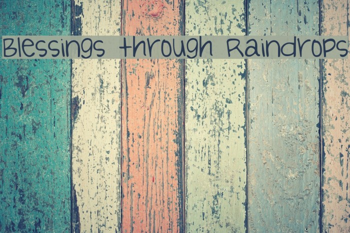 Blessings through Raindrops Font examples