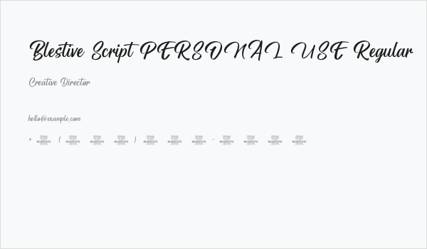 Blestive Script PERSONAL USE Regular Business Card