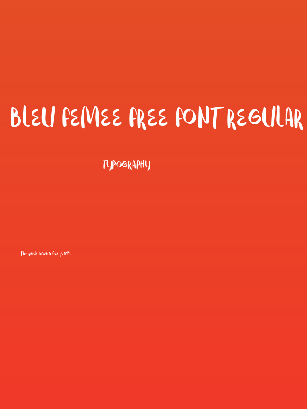 Bleu Femee Free Font Regular Poster