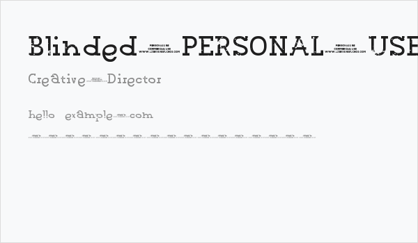 Blinded PERSONAL USE Business Card