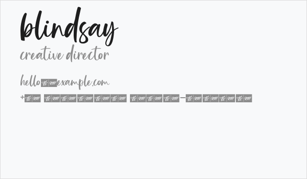 Blindsay Business Card