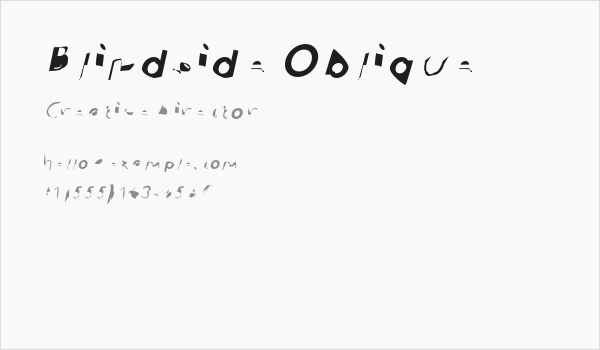 Blindside Oblique Business Card