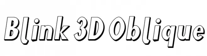 Blink 3D Oblique  नि: शुल्क फ़ॉन्ट्स डाउनलोड