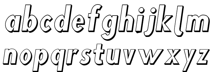 Blink 3D Oblique Font LOWERCASE
