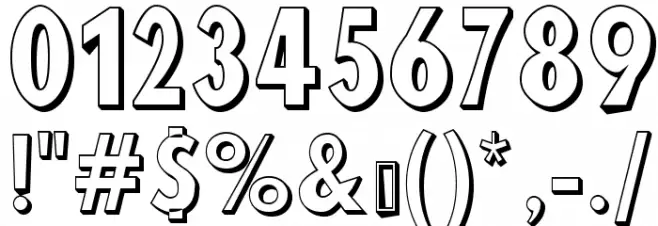 Blink 3D Font OTHER CHARS