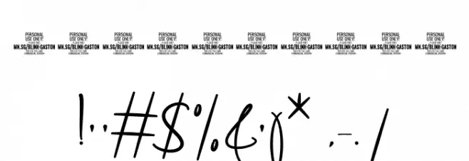 Blink Gaston PERSONAL USE Regular Font OTHER CHARS