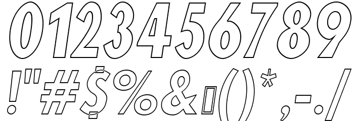 Blink 'Liner Oblique Font OTHER CHARS
