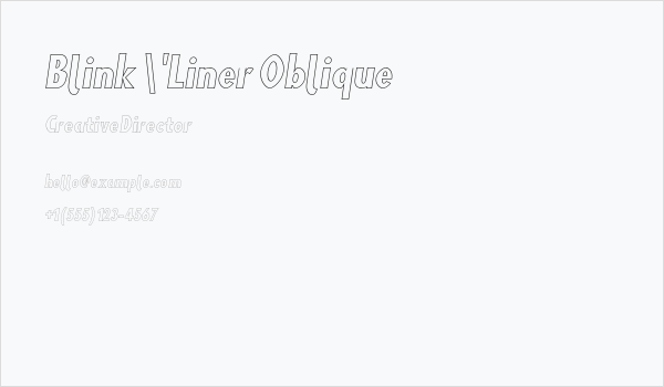 Blink 'Liner Oblique Business Card