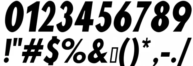 Blink Oblique Font OTHER CHARS