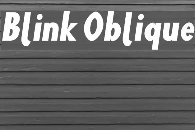 Blink Oblique Font examples