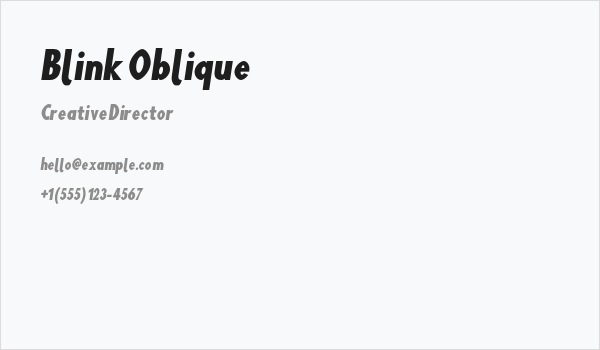 Blink Oblique Business Card