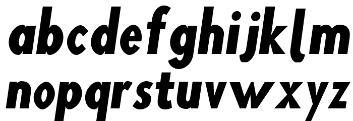 Blink Oblique Font LOWERCASE