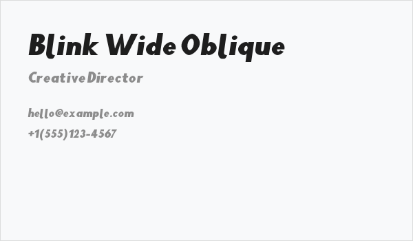 Blink Wide Oblique Business Card