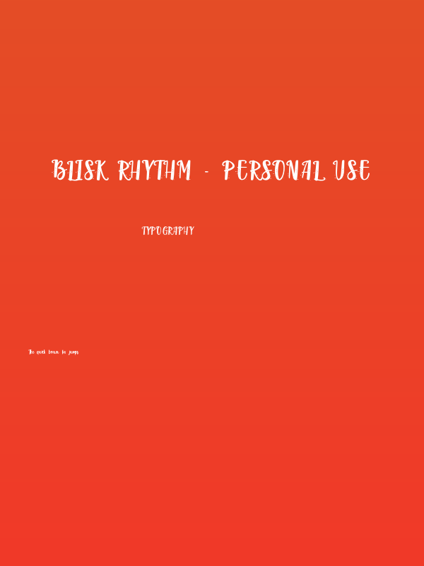 Blisk Rhythm - Personal Use Poster