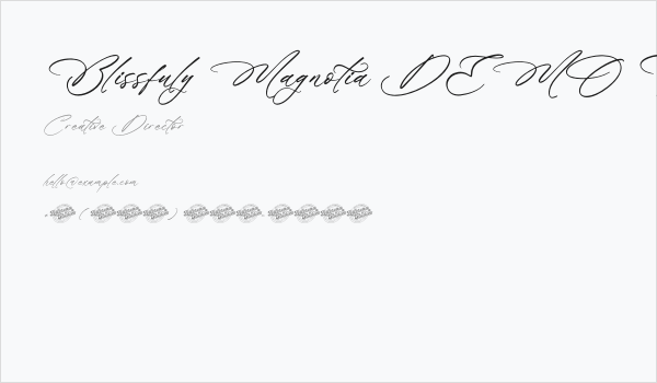 Blissfuly Magnotia DEMO VERSION Italic Business Card