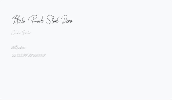 Blista Rade Slant Demo Business Card
