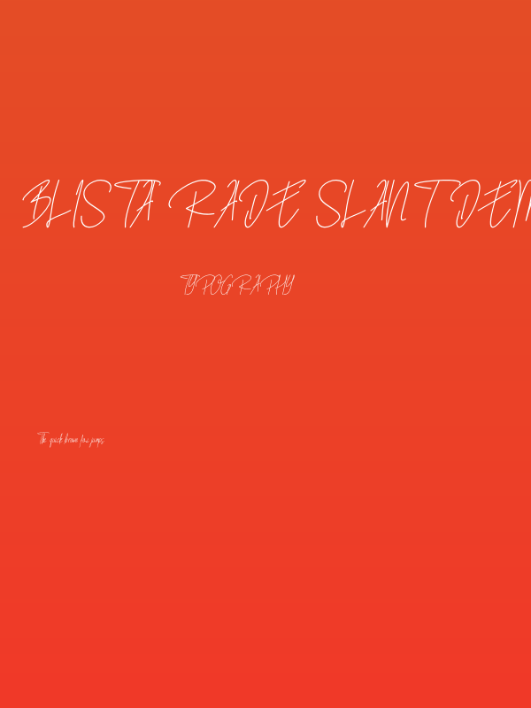 Blista Rade Slant Demo Poster