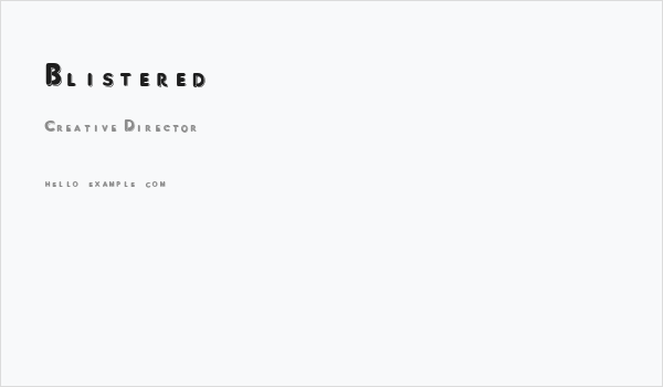 Blistered Business Card