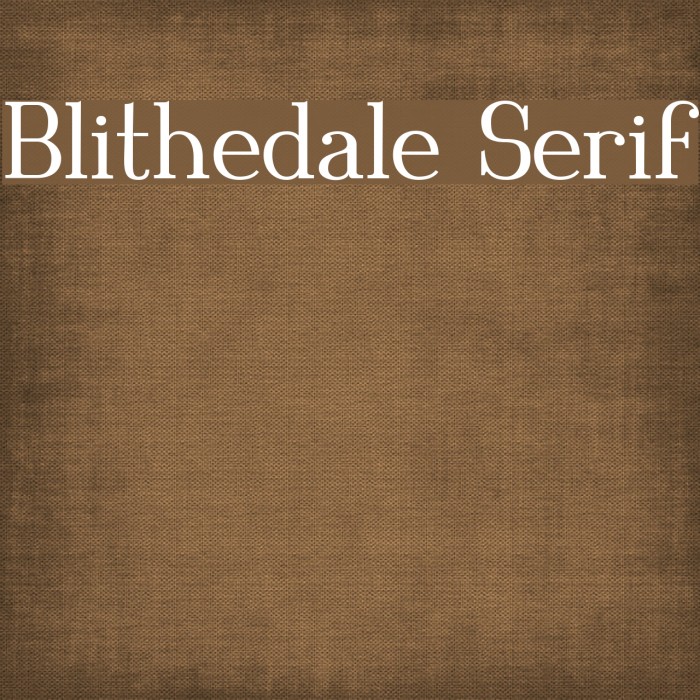 Blithedale Serif Fuentes examples