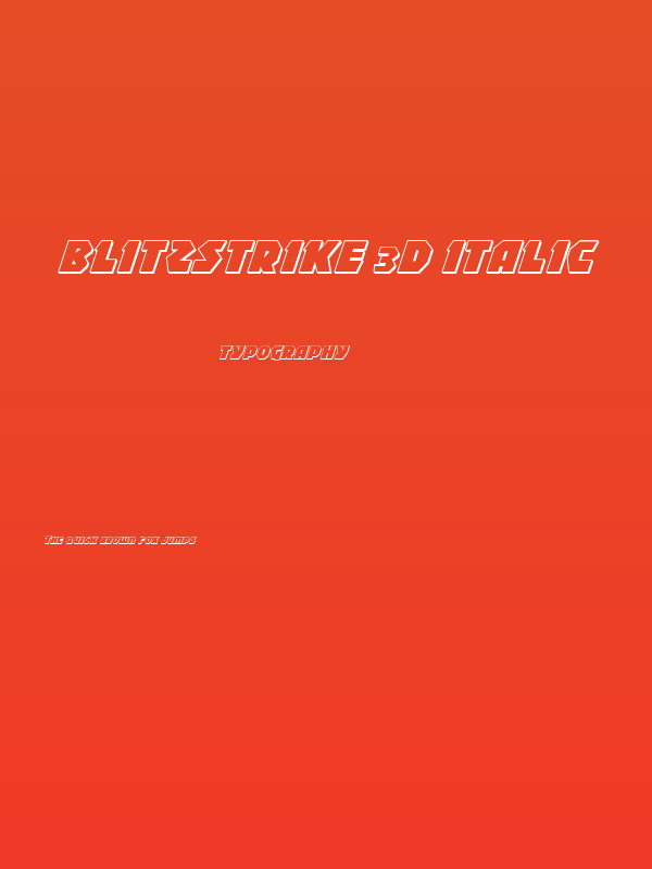 Blitzstrike 3D Italic Poster