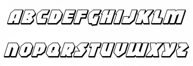 Blitzstrike 3D Italic Font LOWERCASE