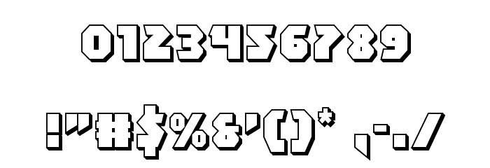 Blitzstrike 3D Regular Font OTHER CHARS